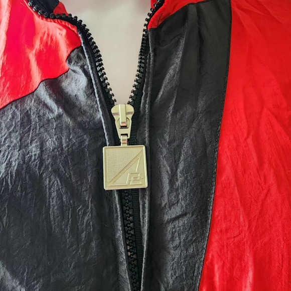 Vintage Red/Black/White Windbreaker Jacket - Picture 3 of 4